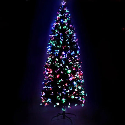 2.4m Optic Fibre LED Christmas Tree Multi Colour - Occasions > Christmas > Outdoor Decorations & Lights