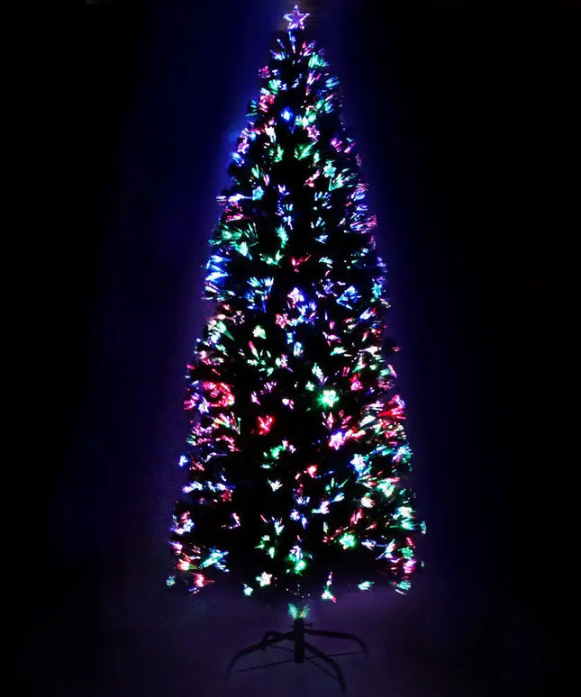 2.4m Optic Fibre LED Christmas Tree Multi Colour - Occasions > Christmas > Outdoor Decorations & Lights