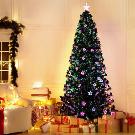 2.4m Optic Fibre LED Christmas Tree Multi Colour - Occasions > Christmas > Outdoor Decorations & Lights