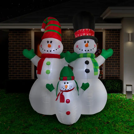Inflatable Snowman Family of three displayed in the 2.4M Snowman Family 3 pieces product