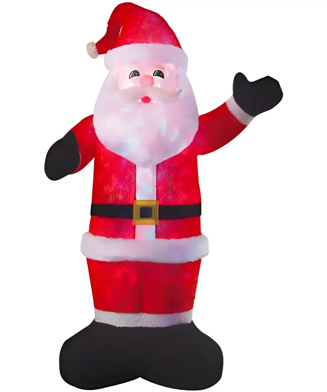 Inflatable Santa Claus figure with Multi LED Disco Lights for festive holiday decor
