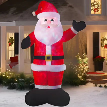 Inflatable Santa Claus decoration with multi LED disco lights for holiday outdoor decor