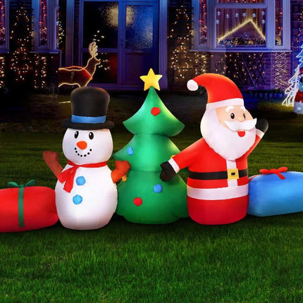 2.7M Christmas Inflatable Tree Snowman Outdoor Decorations Dropli, Occasions > Christmas, jingle-jollys-2-7m-christmas-inflatable-tree-snowman-lights-outdoor-decorations