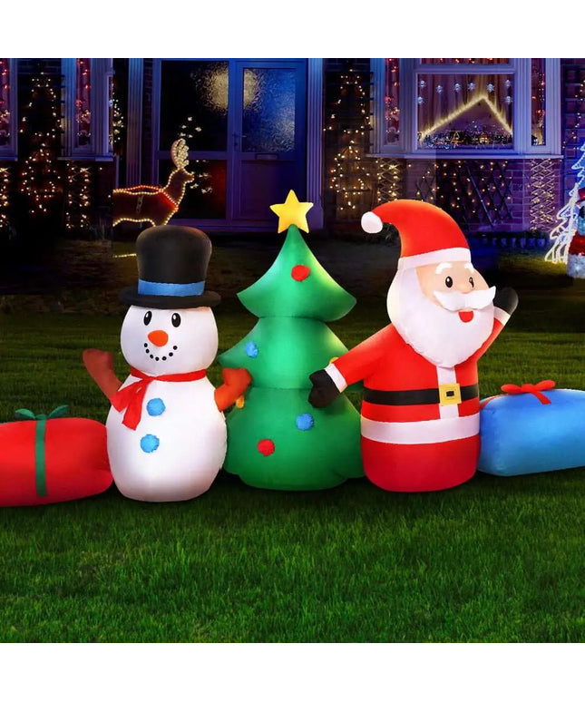 2.7M Christmas Inflatable Tree Snowman Outdoor Decorations Dropli, Occasions > Christmas, jingle-jollys-2-7m-christmas-inflatable-tree-snowman-lights-outdoor-decorations