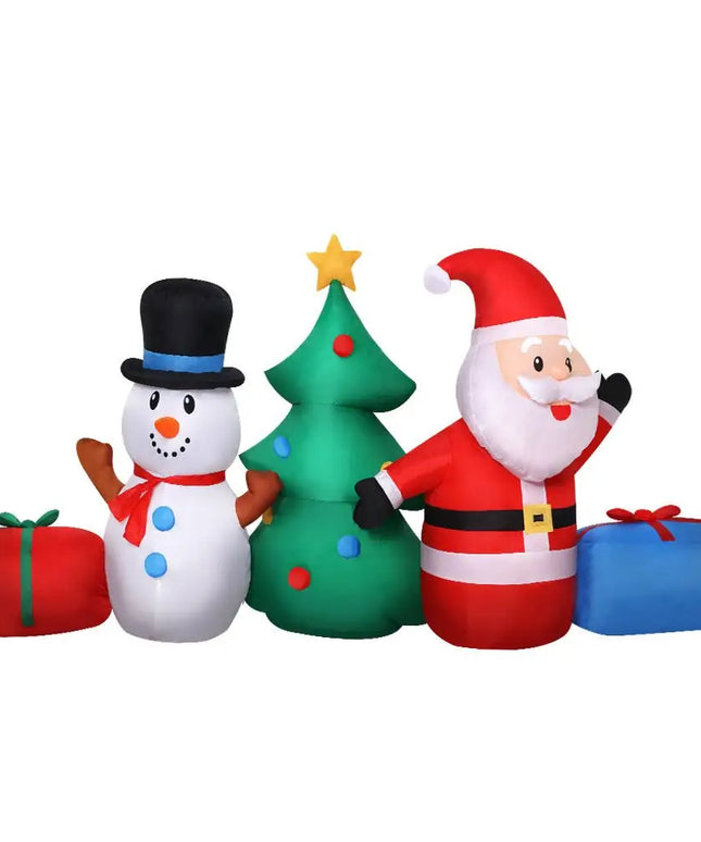 2.7M Christmas Inflatable Tree Snowman Outdoor Decorations Dropli, Occasions > Christmas, jingle-jollys-2-7m-christmas-inflatable-tree-snowman-lights-outdoor-decorations