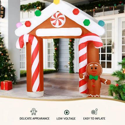 Inflatable Gingerbread House Archway from 2.8M Christmas Inflatable Archway Ginger Decorations