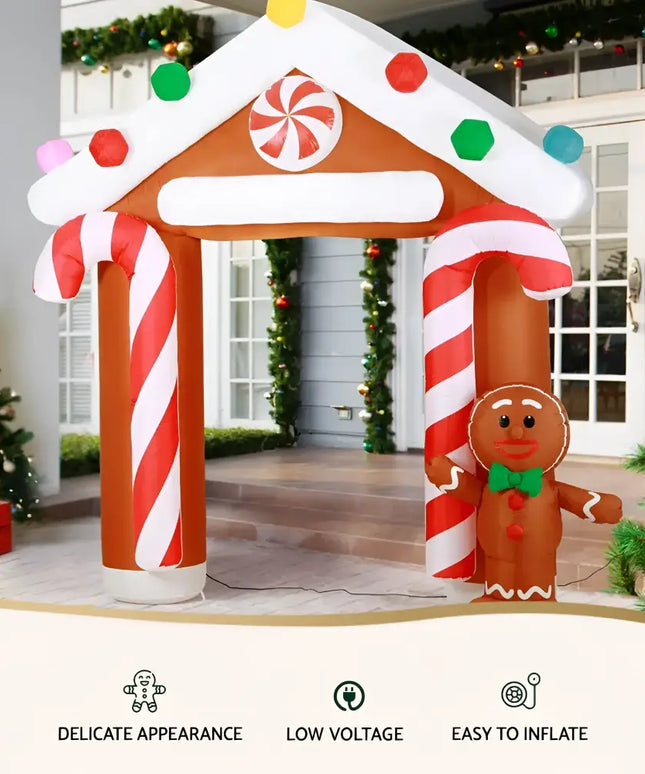 Inflatable Gingerbread House Archway from 2.8M Christmas Inflatable Archway Ginger Decorations