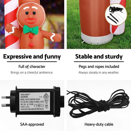 Inflatable Christmas decoration components for 2.8M Inflatable Archway Ginger with illumination