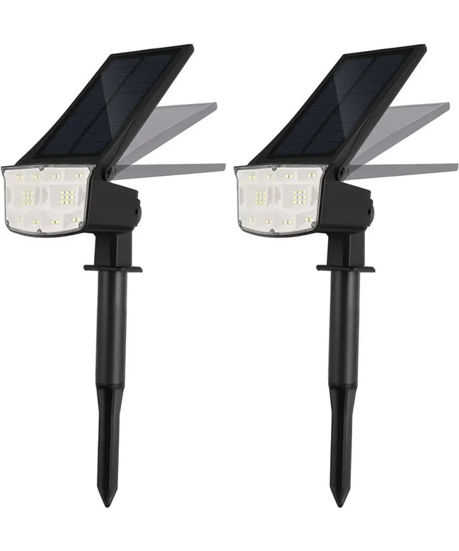 2 Pack 38 LEDs Solar Landscape Spotlights with 70deg; Adjustable Panel and IP65 Waterproof (White) Dropli, Home & Garden > Garden Lights, 2-pack-38-leds-solar-landscape-spotlights-with-70-deg