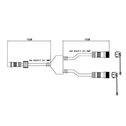 2 Way Festoon String Splitter - Home & Garden > Lighting > Outdoor Lights - Liquid LEDs