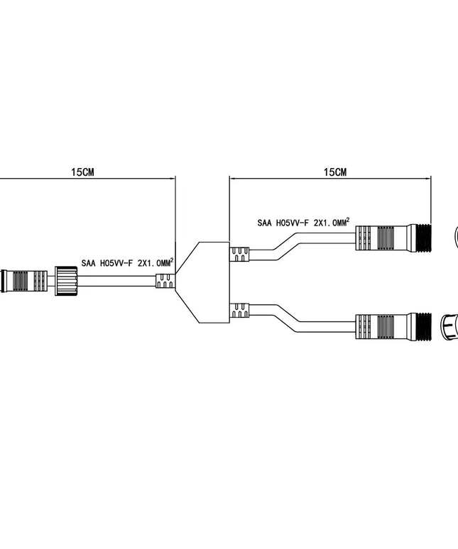 2 Way Festoon String Splitter - Home & Garden > Lighting > Outdoor Lights - Liquid LEDs