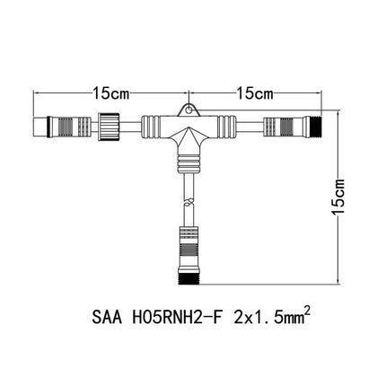 2 Way T Shaped Festoon String Splitter - Home & Garden > Lighting > Outdoor Lights - Liquid LEDs