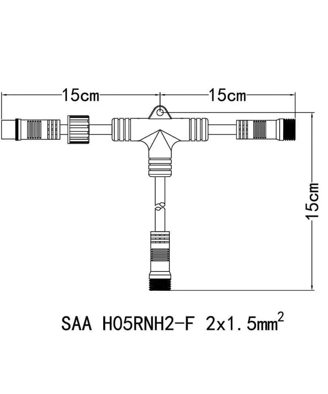 2 Way T Shaped Festoon String Splitter - Home & Garden > Lighting > Outdoor Lights - Liquid LEDs