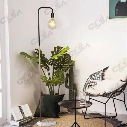 2 x Led Floor Light With Marble Base and Metal Matt Black and Copper Plating LED Vintage Globe Included-Home & Garden > Lighting-Koala Lamps and Lighting