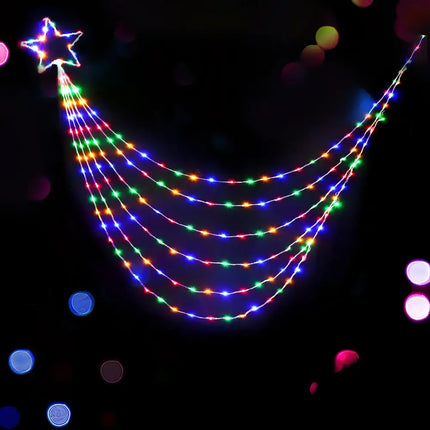 Colorful starburst string lights from 200 LED 3M Christmas Solar Fairy Light Jingle Jollys