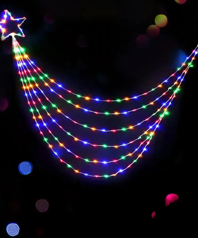 Colorful starburst string lights from 200 LED 3M Christmas Solar Fairy Light Jingle Jollys