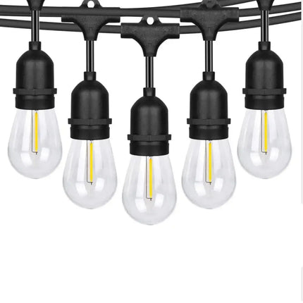 20m Black Solar Festoon String Lights with 20 Bulb Plug in Kit - Home & Garden > Lighting > Night Lights & Ambient