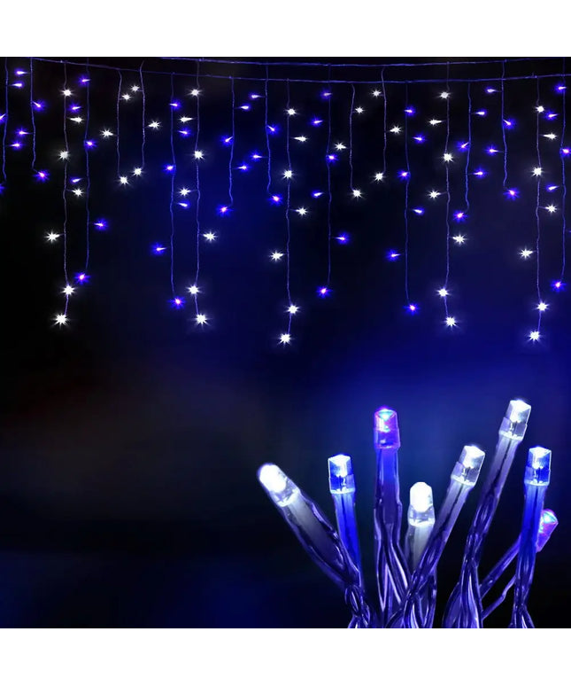 800 LED Christmas Icicle Lights White and Blue-Occasions > Lights-Dropli