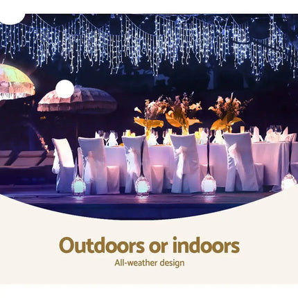 800 LED Christmas Icicle Lights White and Blue-Occasions > Lights-Dropli