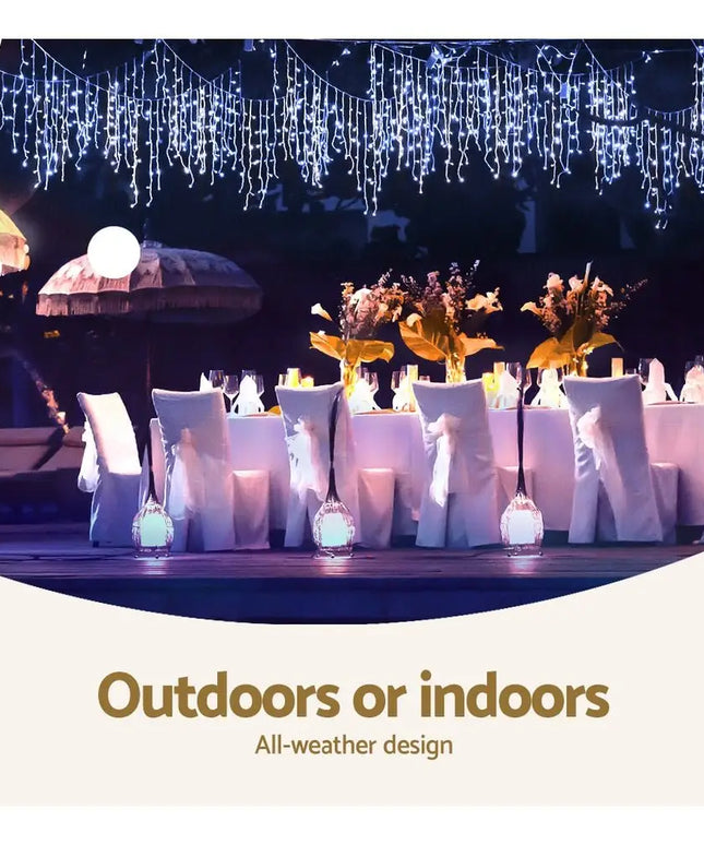 800 LED Christmas Icicle Lights White and Blue-Occasions > Lights-Dropli