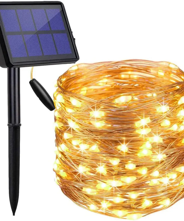 20M Solar Powered Outdoor Fairy Lights with 8 Lighting Modes - Home & Garden > Lighting > Outdoor Lights