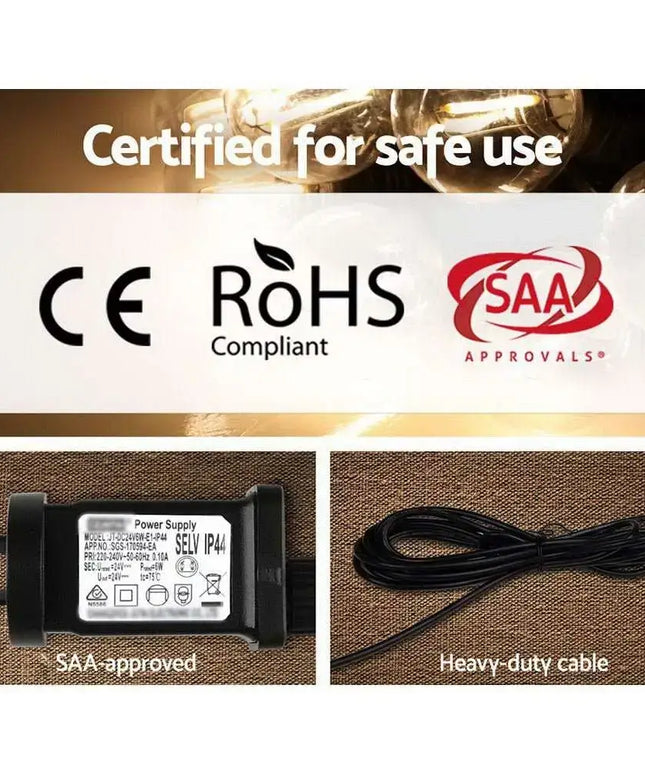 23m LED Festoon String Lights 20 G45 Bulbs Plug in Kits Dropli, Occasions > Lights, jingle-jollys-23m-led-festoon-string-lights-20-bulbs-kits-wedding-party-christmas-g45