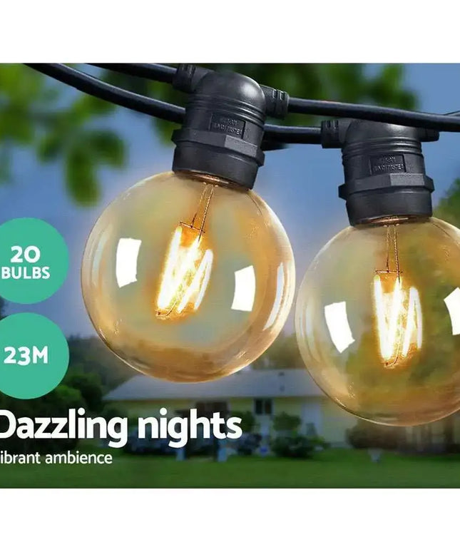 23m LED Festoon String Lights 20 G80 Bulbs Plug in Kits Dropli, Occasions > Lights, jingle-jollys-23m-led-festoon-string-lights-20-bulbs-kits-wedding-party-christmas-g80