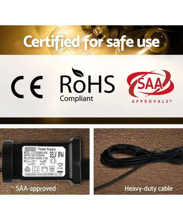 23m LED Festoon String Lights 20 S14 Bulbs Plug in Kits Dropli, Occasions > Lights, jingle-jollys-23m-led-festoon-string-lights-20-bulbs-kits-wedding-party-christmas-s14