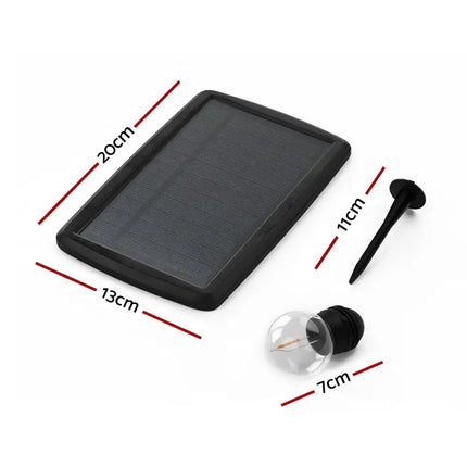 23m Black Solar Festoon String Lights with 20 Bulb Plug in Kit - Occasions > Christmas > Outdoor Decorations & Lights