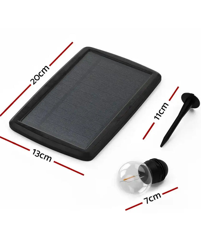 23m Black Solar Festoon String Lights with 20 Bulb Plug in Kit - Occasions > Christmas > Outdoor Decorations & Lights