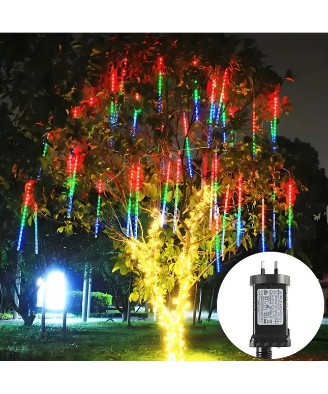 Colorful LED Meteor Shower Lights for Outdoor Christmas Decoration 30CM