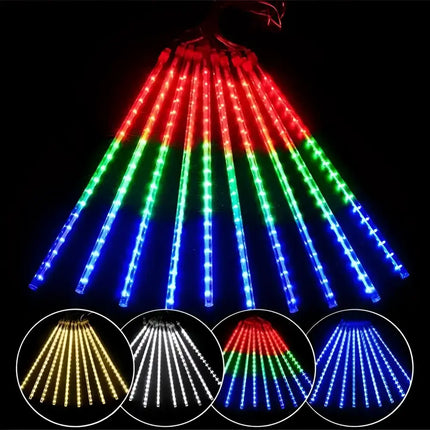Colorful LED Meteor Shower Rain String Lights for Outdoor Christmas Decoration
