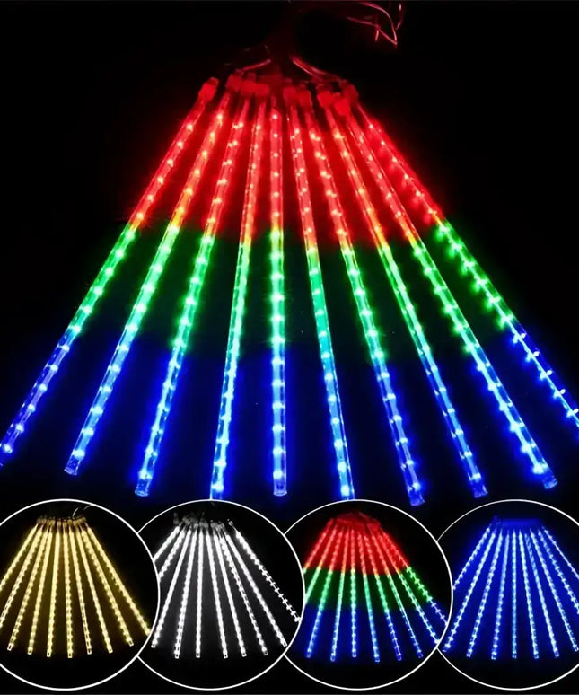 Colorful LED Meteor Shower Rain String Lights for Outdoor Christmas Decoration