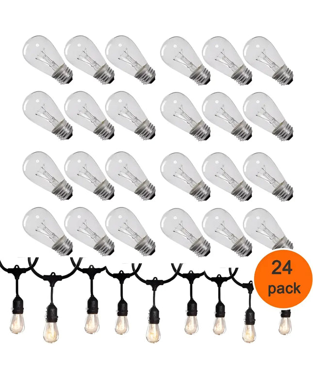 24pc Box Vintage Festoon Globe 11W Incandescent Light Bulb E27