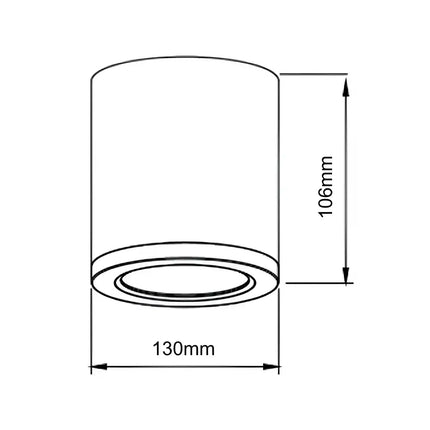 25W LED Black Tri-Colour 130mm Surface Mount Downlight