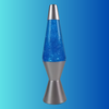 Sparkling Lava Lamp in Motion – Blue glitter swirling inside liquid for a dazzling effect.