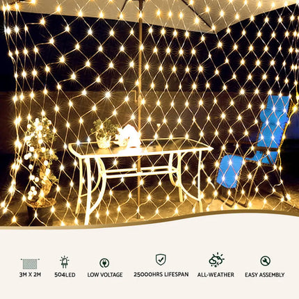 2Mx3M Christmas Net String Light Set Warm 504 LEDs - Occasions > Christmas > Outdoor Decorations & Lights