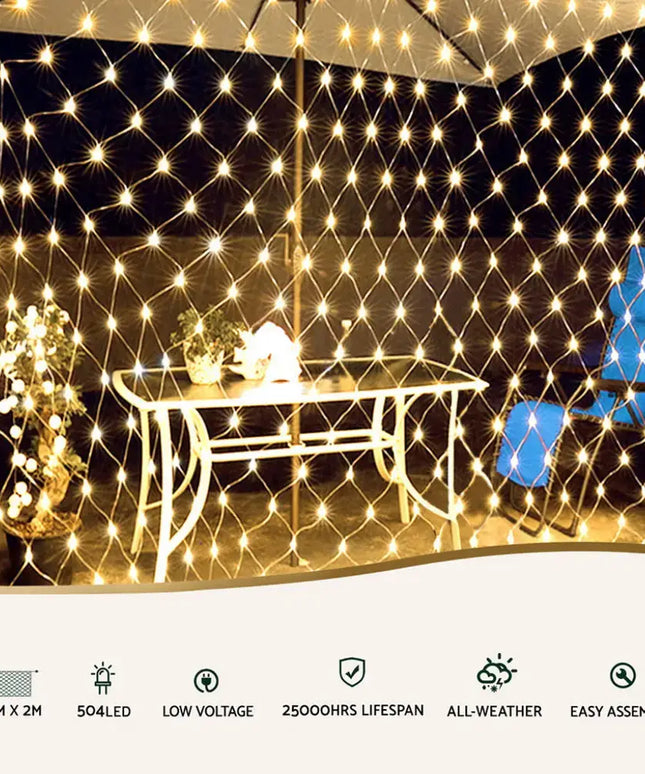 2Mx3M Christmas Net String Light Set Warm 504 LEDs - Occasions > Christmas > Outdoor Decorations & Lights