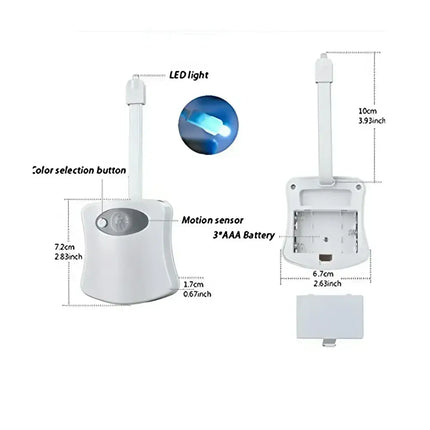 2X LED Toilet Bathroom Motion Night Light with color options and motion sensor for hands-free illumination