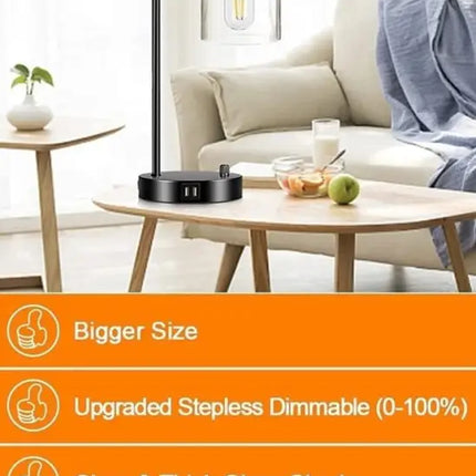 2x Pack Dimmable Industrial Table Lamp with 2 USB Port Dropli, Home & Garden > Lighting, 2x-pack-industrial-table-lamp
