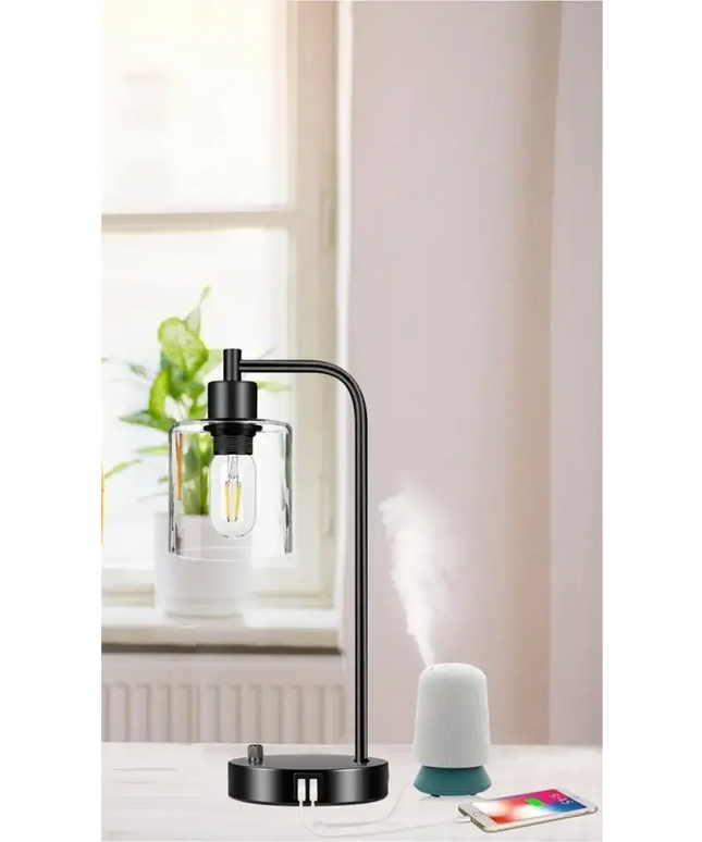 2x Pack Dimmable Industrial Table Lamp with 2 USB Port Dropli, Home & Garden > Lighting, 2x-pack-industrial-table-lamp