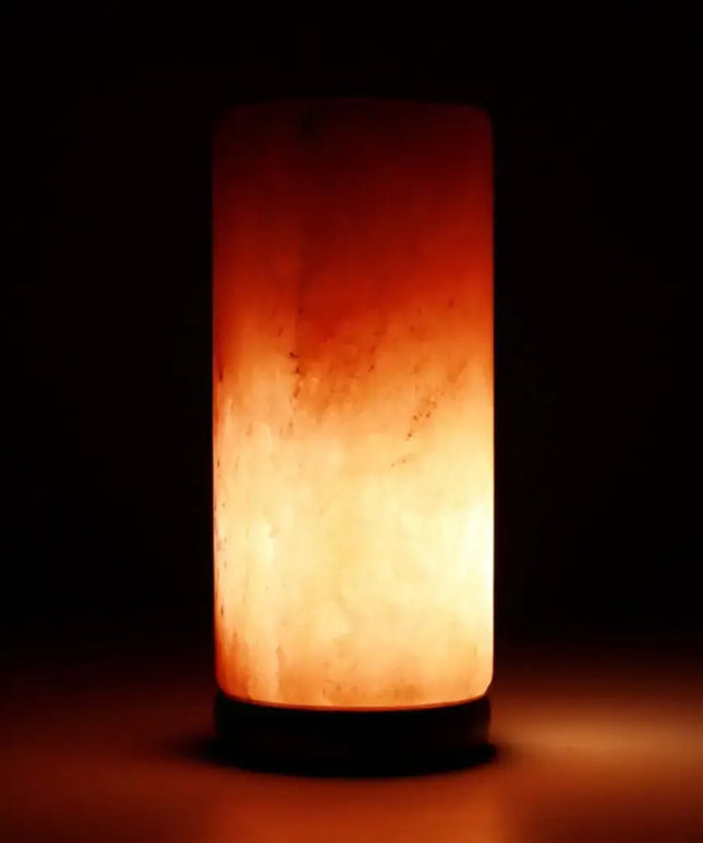 12V 12W Cylinder Himalayan Pink Salt Lamp Carved Rock Crystal Light Bulb On/Off - Home & Garden > Lighting - House