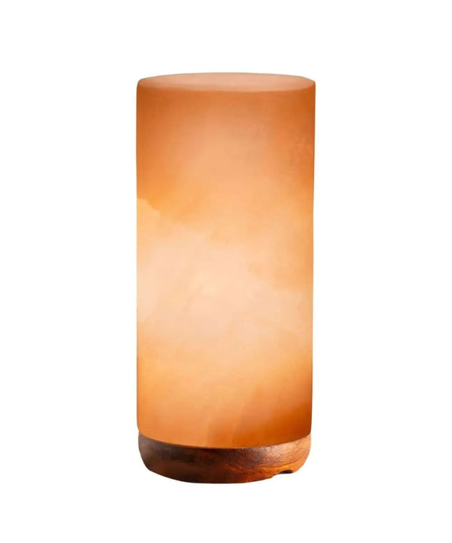 12V 12W Cylinder Himalayan Pink Salt Lamp Carved Rock Crystal Light Bulb On/Off - Home & Garden > Lighting - House