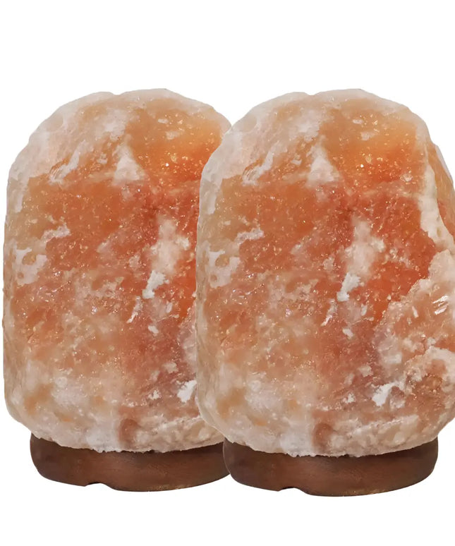 3-5kg Himalayan Salt Lamp on Timber Base | Twin Value Pack - Home & Garden > Lighting > Night Lights & Ambient Lighting