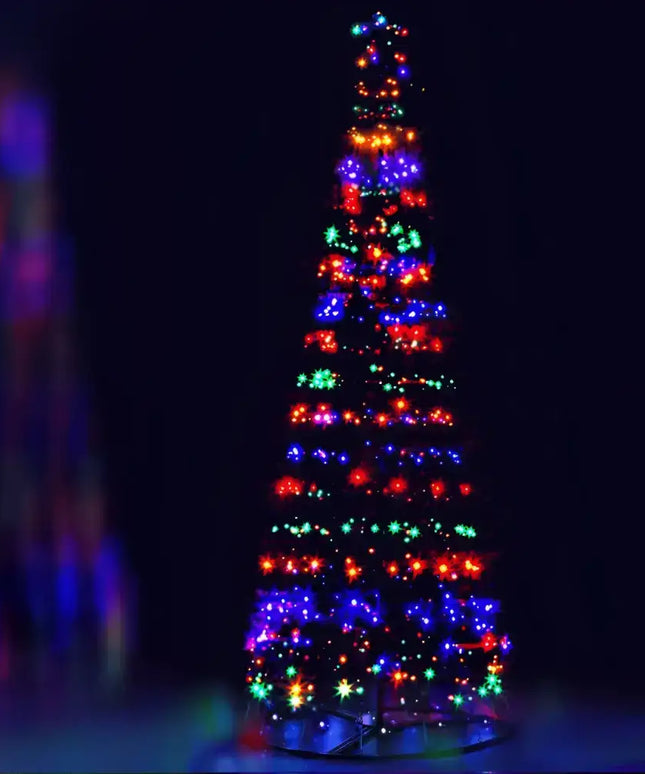Illuminated collapsible Christmas tree with 400 LED solar-powered lights from Jingle Jollys