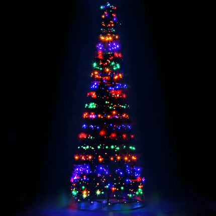Illuminated colorful Christmas tree with 400 LED solar lights from Jingle Jollys