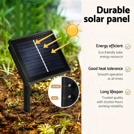 Durable solar panel with long lifespan on 3.6M Christmas Tree 800 LED Solar Net Lights Jingle Jollys