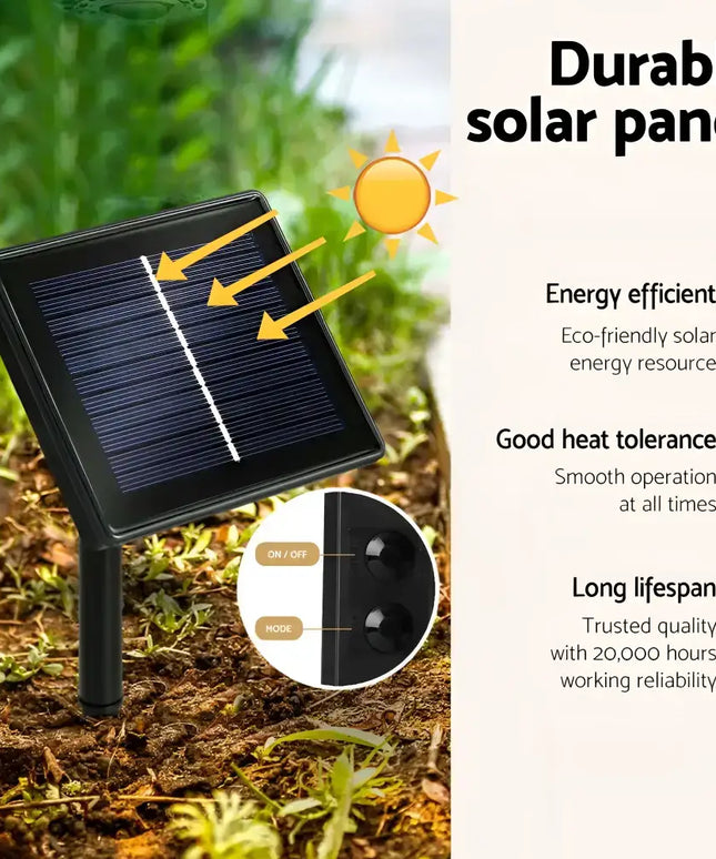 Durable solar panel with long lifespan on 3.6M Christmas Tree 800 LED Solar Net Lights Jingle Jollys