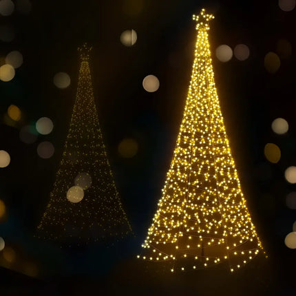 Illuminated Christmas tree structures with 800 LED solar net lights from Jingle Jollys