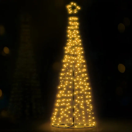 Illuminated 3.6M Christmas Tree LED Solar Warm White with Star at night